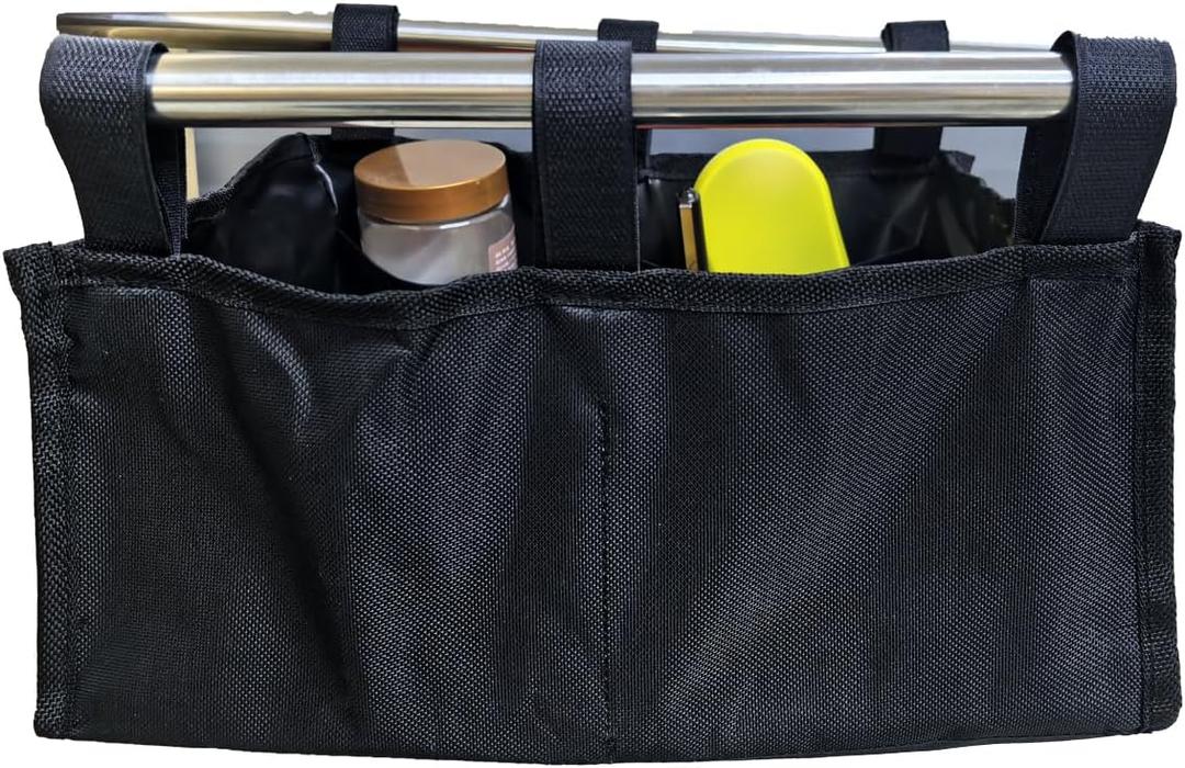 Wheelchair Bag Walker Storage Bag, Under Seat for Wheel Rollator, Rollator Bag Tote Organizer Pouch Storage to Walkers for Senoirs, Walker Accessories (Black, Medium)