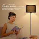 AUQUEE Floor Lamps for Living Room, Modern Standing Lamp, Black Lamp Shades, Foot Switch, Simple Pole Lamps Corner Lamp for Bedroom,Office, Living Room, Den, Bright Reading Floor Lamp(Without Bulb)
