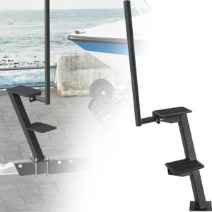 Boat Step Dual Step with Handle, Fit for Bass Boats | Pontoon Boats, Anti-Corrosion Boat Trailer Steps, Fit for 3.5 or 3'' Wide and 5 Tall Trailer Tongue (2 Steps)