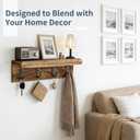 Gulex Key Holder Wall Mount, Rustic Wood Key Holder for Wall with 4 Hooks for Key Hanger to Organize Keys and Mail, Room Decor Key Hanger(Wood Color)
