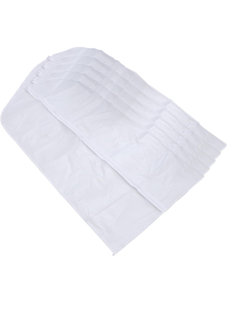6pcs Transparent Wardrobe Covers with Zipper Peva Dustproof Clothes Bags for Home Closet Hanging Garment Protection