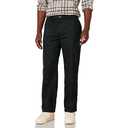 Amazon Essentials Men's Classic-Fit Wrinkle-Resistant Flat-Front Chino Pant ( Big & Tall), Black, 38W x 32L
