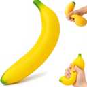 Bannana Squishy Toy,Fake Banana Stress Relief Fidget,2026 Bannana Squishy Stress Toy for Stress Relief and EnhancementLightweight Squeeze Fidget for Adults,Soft PU Foam, 6.89 Inches
