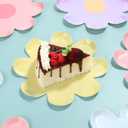 Healvian Daisy Disposable Paper Plates 7 Inch 40 Pack Flower Shaped Plates for Birthday Party Picnic Baby Shower and Family Gatherings