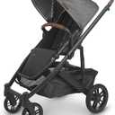 UPPAbaby Cruz V2 Stroller/Full-Featured Stroller with Travel System Capabilities/Toddler Seat, Bumper Bar, Bug Shield, Rain Shield Included/Greyson (Charcoal Mélange/Carbon Frame/Saddle Leather)