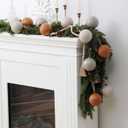 2 x 6 Pcs 4 Inch Neutral Christmas Ball Ornaments with Velvet Ribbon Large Rustic Textured Tan Brown Beige White Xmas Ornaments Antique Farmhouse Modern Christmas Decor for Tree Indoor Outdoor (Classic Copper)