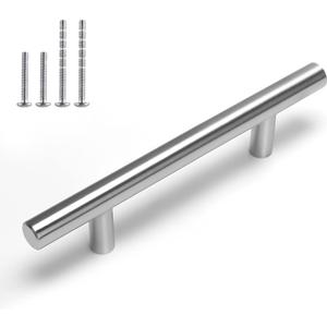 Homdiy 15 Pack 3-1/2 Inch Brushed Nickel Cabinet Pulls - Modern Handles for Drawers and Doors, Stainless Steel Hardware