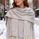 Winter Scarf for WomenCashmere Feel Pashmina Shawl, Warm Fashion Blanket Wrap & Gift (Beige)