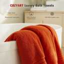 COZYART Luxury Bath Towels 4 PCS, 27x54 650 GSM Turkish Cotton Burnt Orange | Zero Twist 100% Ring Spun Cotton, Fluffy, Ultra Soft, Super Absorbent, Quick Dry, Large Towels for Hotel Spa Bathroom Shower