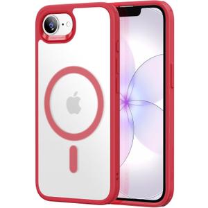 ESR for iPhone 17e/iPhone 16e Case, Compatible with MagSafe, Shockproof MilitaryGrade Protection, Magnetic Phone Case for iPhone 17e/16e case,Frosted Red
