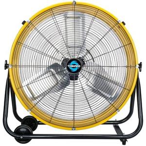 Tornado - 24 Inch High Velocity Heavy Duty Tilt Metal Drum Fan Yellow Commercial, Industrial Use 3 Speed 8540 CFM 1/3 HP 8 FT Cord UL Safety Listed (YELLOW)