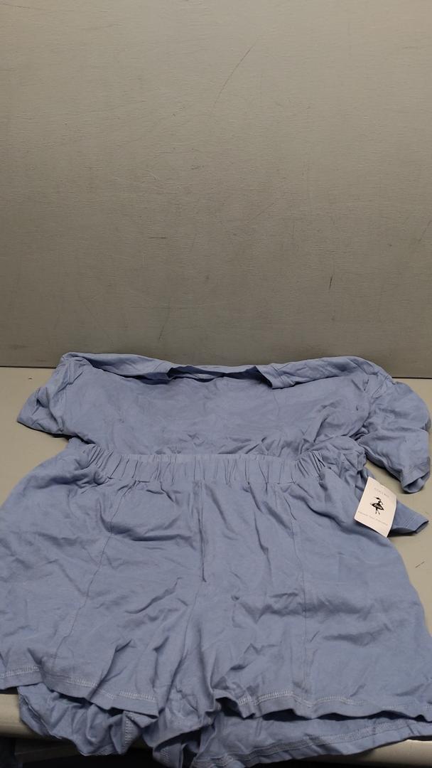 Cocko Blue Shorts & Tee, Soft, Large Size