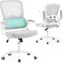 Ergonomic Office Chair,Mesh Office Chair with Lumbar Support,Mid Back Desk Chair with Flip-up Arms,400 lbs Comfy Computer Chair for Home Office (Light Grey), Standard
