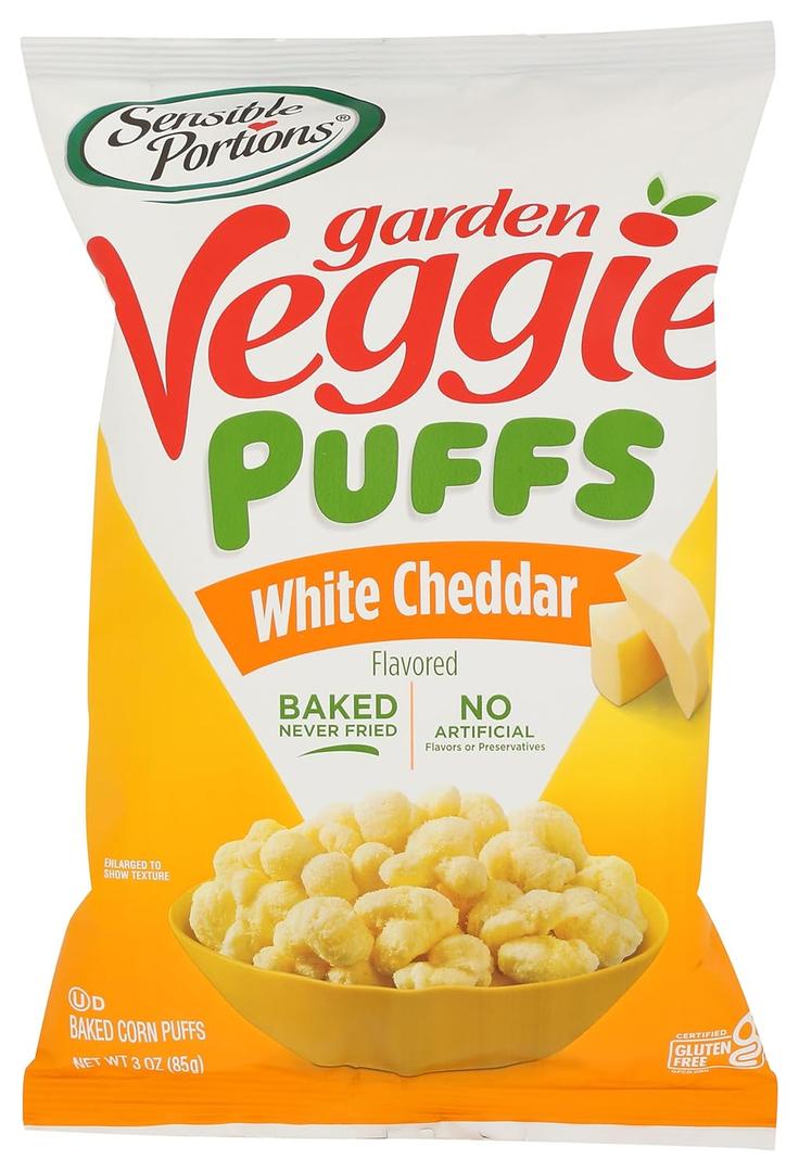 S P VEG PUFF WHT CHEDDAR ( 6 X 3 OZ ), BB Date 15FEB 2026