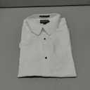 Men's Slim Microfiber Tuxedo Dress Shirt Laydown Collar, Non Pleat (16.5" Neck 33" Sleeve, White)