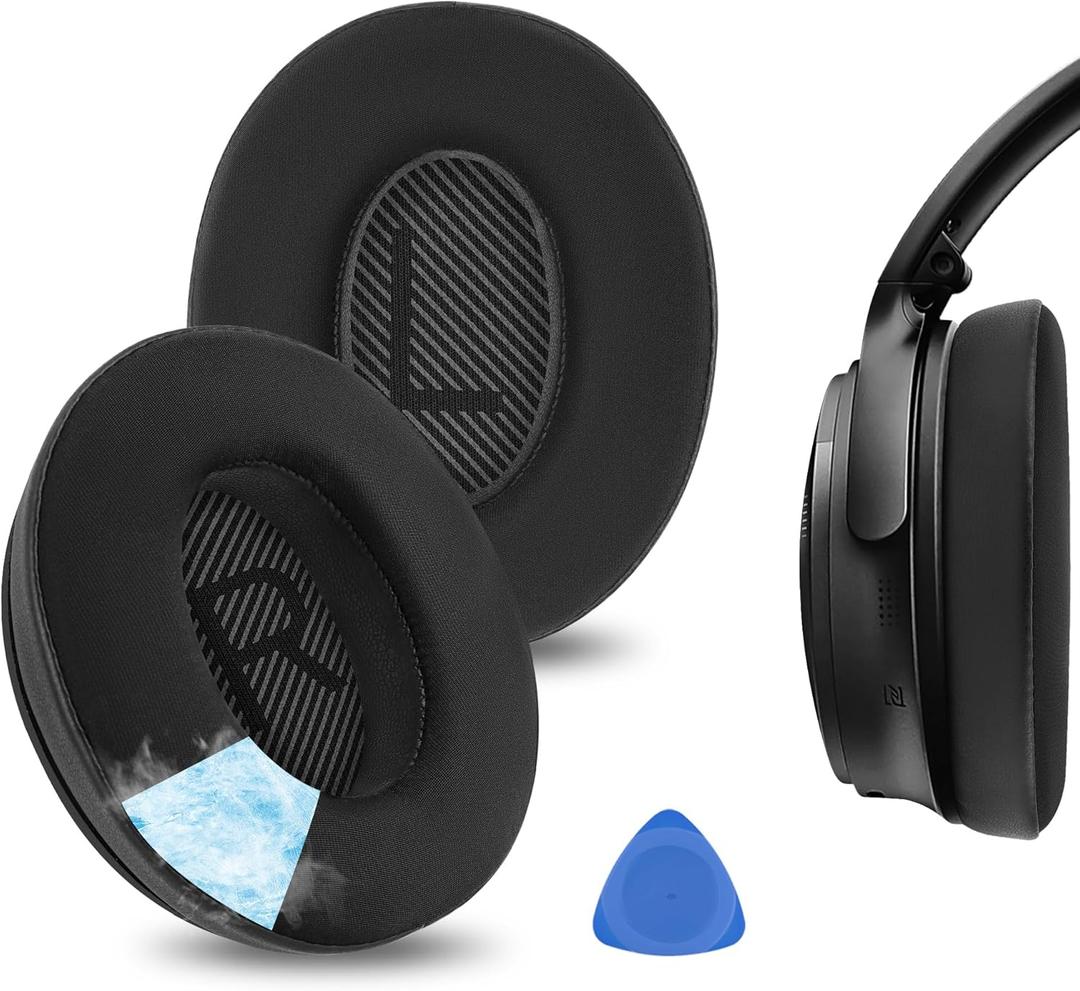 Geekria Sport Cooling Gel Replacement Ear Pads for Bose New QuietComfort, QC 45/ 35II/ 35IIGaming/ 25/15/SE, AE 2/2i/2w, SoundTrue, SoundLink AE2 Headphones, with Video Guide (Black)