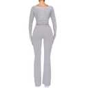 elselect Women's Fall Trendy 2 Piece Outfits Lounge Sets Long Sleeve Shirts Pants Matching Outfit Tracksuits Fashion Clothing, Size XX