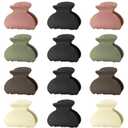 12 Pack Small Hair Claw Clips for Women Thin Fine Short Hair, 1.5 Inch Lolalet Cute Medium Size Jaw Clips Acrylic No Slip Hair Clamps Mini for Girls Kids -Style B