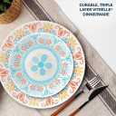 Corelle Terracotta Dreams Dinnerware Set for 6 18 Pieces Dinner Plates, Appetizer Plates, and 18 Oz Bowls Dishwasher, Microwave, and Freezer Safe Proudly Made in the USA