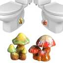 OMCCXO 2Pack Mushroom Toilet Bolt Caps,Toilet Bolt Covers Decorative,Fun Ceramics Mushroom Toilet Bolt Covers，Universal Toilet Bolt Caps Toilet Caps for Bottom of Toilet (Mushrooms), SKNGC-18