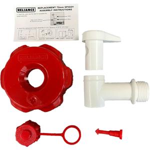 3 x Reliance Replacement Spigot Assembly, 1.3 Inch x 3.5 Inch x 10.5 Inch, White,  Pack of 3