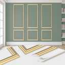 DODOKIE Peel and Stick Wall Molding Kit, Pre Cut Molding Wainscoting Panels for Interior Home Wall Moulding Décor Living Room Decoration, Self-Adhesive Ready to Assemble Gold (3 Set, 24 x 78 in)