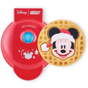 Disney Dash Mickey Mouse Santa Mini Waffle Maker - Electric Waffle Maker for Creative, Homemade Treats - Features Built-In Cord Wrap & Pre-Heating Indicator Light