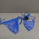 ZAFUL Women's Triangle Bikini Floral String Bikini Set Two Piece Swimsuit Bathing Suits (Medium, 2-ocean Blue)