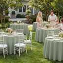 Fitable 6 Pack Sage Green Round Tablecloths - 120 Inches in Diameter