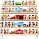 44 PCS Wooden Community Helpers Wood Blocks Little People Figures Occupational Cars Buildings Pretend Play Toys Multicultural Career Character Educational Social Preschool Learning for Kids