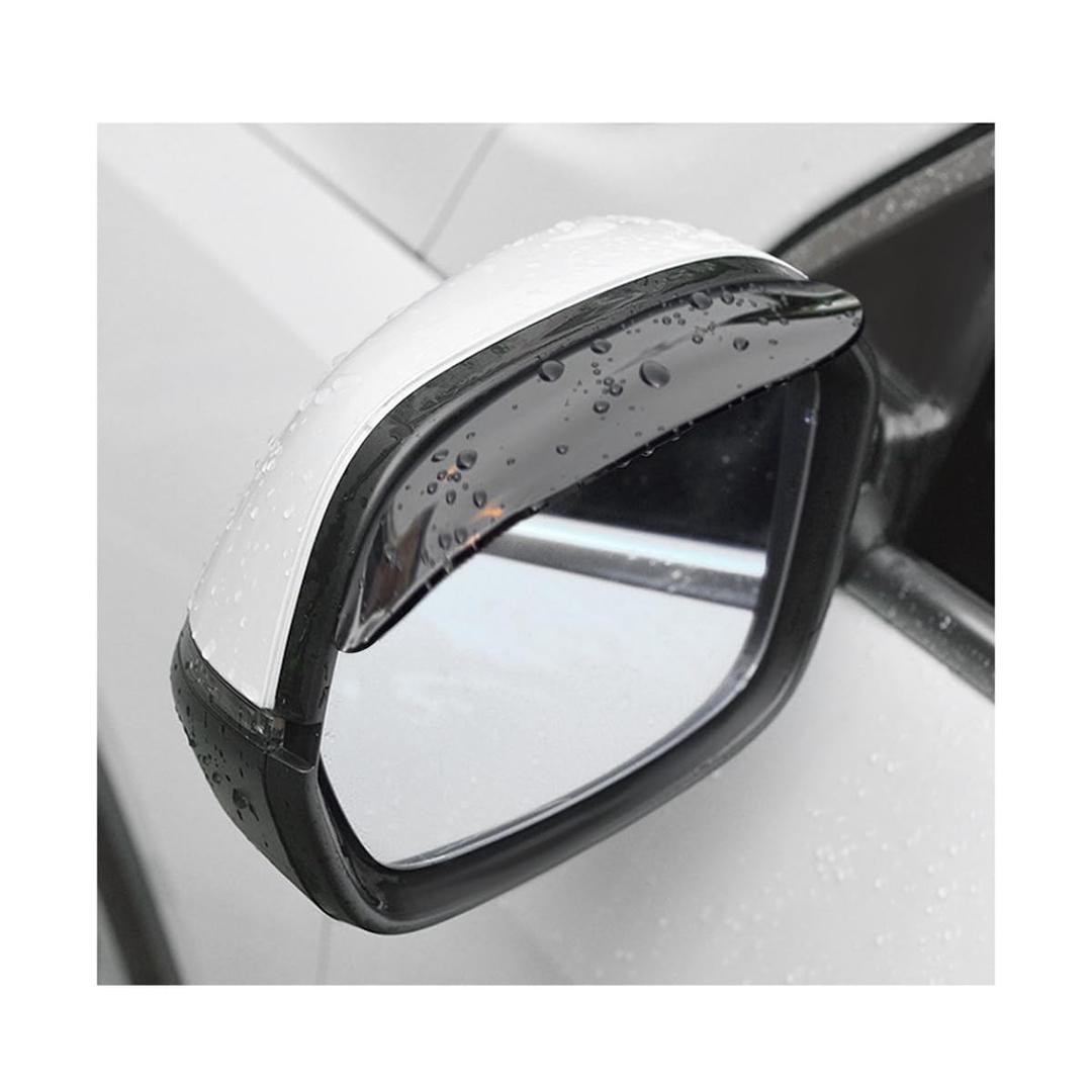 2 PCS Mirror Rain Visor Eyebrow, Waterproof PVC Auto Exterior Rear View Mirror Rain Visor Guard, Rainproof Side Mirror Rain Visor Eyebrow Cover for SUV Truck, Car Accessories (Black)