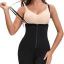 Allegra K Women's Sculpting Butt Lifting Body Shaper with Front Hook-and-Zip Closure Tummy Control Lace Shapewear Size M