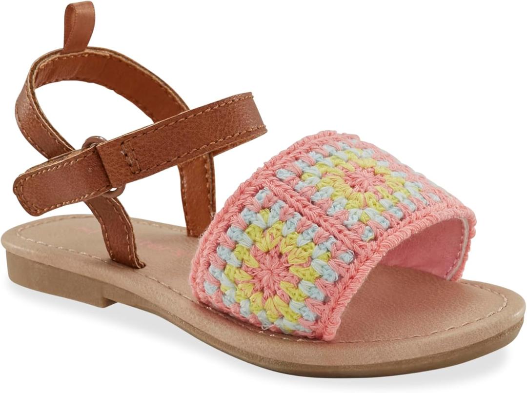 Carter's Unisex-Child Kaida Sandal (4 Toddler, Brown/Pink)