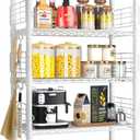 Metal Storage Rack, Storage Organizer Shelves for Kitchen, Bathroom, Living Room, Balcony and Garage, 5 Tiers Narrow Bookshelf, 21.2" W x 9.4" D x 59.2" H, Load 400lbs, White