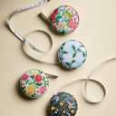 RIFLE PAPER CO. Garden Party Measuring Tape - Retractable Measuring Tape in Illustrated Case, Brass Hardware and Hidden Button Release, Measures up to 60" (152.4 CM), Stows Easily and Discreetly