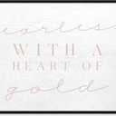 The Oliver Gal Artist Co. Typography Wall Art Canvas Prints Love Quotes and Sayings Fearless Blush Home Dcor, 45x30, Black Frame