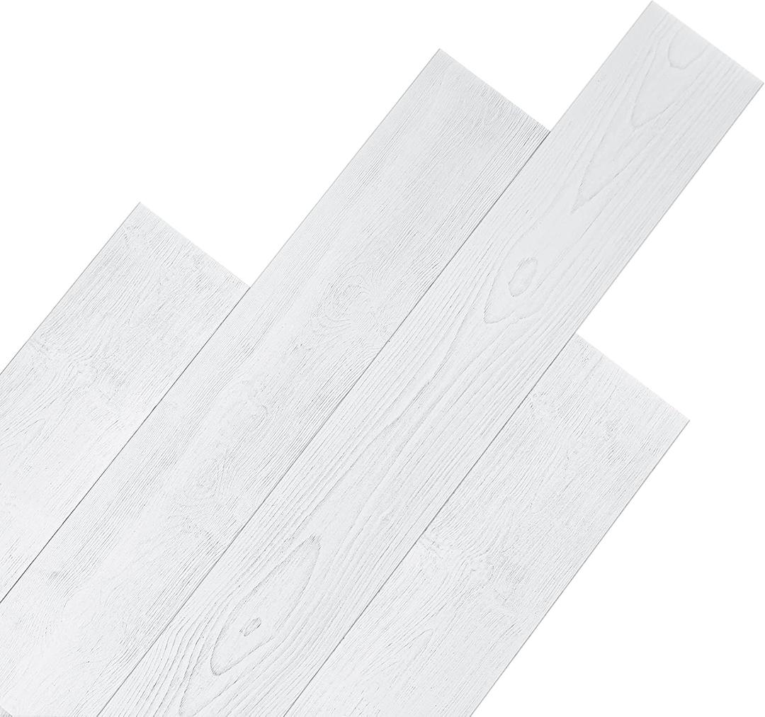 Luxdecor Real Wood Wall Planks - White Shiplap Boards 5" Peel and Stick - 10 Pieces, 12.5 Sq Ft