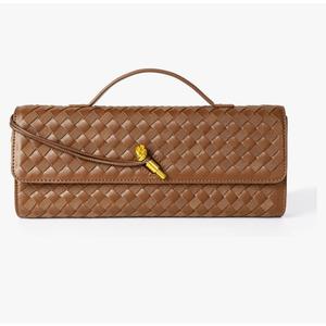 Joryin Woven Purse for Women Evening Clutch Woven Leather & Suede Handbags Crossbody Bag Suede Purse Formal Evening Bag