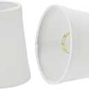 Aspen Creative 32718-2A, Empire Clip-On Chandelier Lamp Shade, White, 3" Top x 4" Bottom x 4" Slant Height, Set of 2