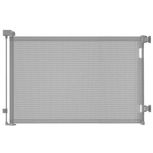 Retractable Baby Gates for Stairs, Mesh Dog Gate for Doorways, 33.6" Tall, Expands to 55" Wide,Pet Safety Essential Fit for Baseboards, Wide Toddlers Gates for Hallways, Indoor & Outdoor (Gray)