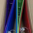 Amazon Basics 3 Ring 1.5 inch Binders with Round Metal Rings, Holds 275 Sheets, Assorted Colors, 4-Pack