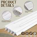 Pushglossy 2 Pcs Kerf Style Door Bottom 36" Long 1 3/4" Wide Replacement Threshold Seal with Vinyl Fins Weatherstrip Draft Stopper for Interior Exterior Doors(White)