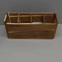 Wooden Utensil Holder for Kitchen Counter, Acacia Wood Kitchen Utensil Holder for Countertop with 4 Compartment, Cooking Utensil Organizer, Silverware Caddy (Acacia Wood, 4Compartment)