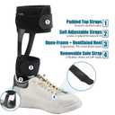 Jewlri AFO Drop Foot Brace, Drop Foot Stabilizer, AFO Support for Walking, Lightweight, Trimmable, Polyethylene, fits Most Shoes Easily (Right, Large) (Black)