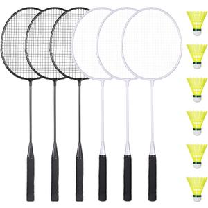 Badminton Rackets Set with 6 Shuttlecocks, Lightweight Badminton Set of 6 for Outdoor Backyard Games, Racquets with Durability for Beginners and Casual Players