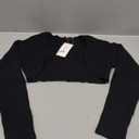 LILLUSORY Womens Crop Cardigans Sweater Bolero Shrug Y2K Cute Tops Fall Fashion Trendy Long Sleeve Outfit 2025 (Medium, Black)