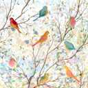 Window Privacy Film - Stained Glass Window Film Static Cling UV & Heat Blocking Rainbow Window Film for Glass Doors, Bedroom Windows - No Glue Premium Vinyl (Easy Install,17.5"157.4") (Bird)