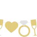 Bachelorette Party Banner - Glitter Gold and Silver Diamond Ring/Love/Goblet Engagement Party Decorations & Decor, Bridal Shower/Bride to Be