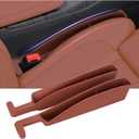 Pair of Car Console Organizer Storage, Car Seat Accessories, Car Seat Gap Filler Organizer Fit Sedan SUV Truck Brown