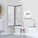 Bathtub Sliding Double Swing Door, Frameless Tempered Glass Shower Doors 22-36 * 55 Bathroom Screen Panel, Clear Deluxe Shower Door Matte Black